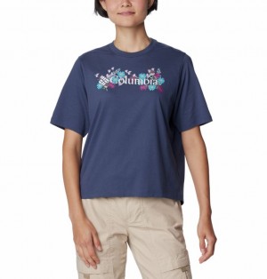 Navy Women Columbia North Cascades™ Relaxed T Shirts | 9681765