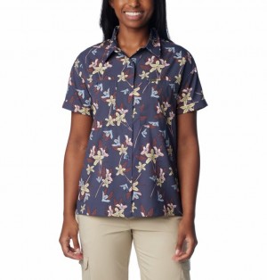 Navy Women Columbia Silver Ridge Utility™ Short Sleeve Shirts | 86188345