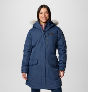 Navy Women Columbia Suttle Mountain™ Long Synthetic Down Parka | 69507719