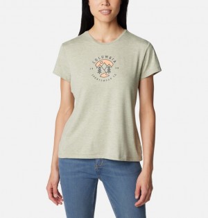 Olive Women Columbia Sloan Ridge™ Technical Graphic T Shirts | 63052186