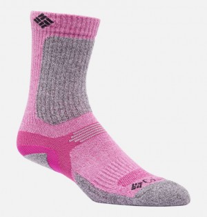 Pink Men Columbia Light Weight Short Crew Socks | 6825187