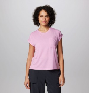 Pink Women Columbia Boundless Trek™ Technical T Shirts | 18004568