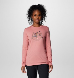 Pink Women Columbia Hidden Haven™ LS T Shirts | 6957493