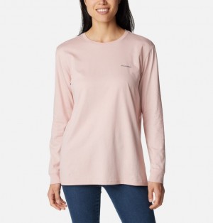 Pink Women Columbia North Cascades™ Back Graphic Long Sleeve T Shirts | 74519696