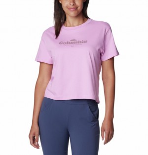 Pink Women Columbia North Cascades™ Graphic Cropped T Shirts | 52424311