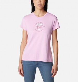 Pink Women Columbia Sloan Ridge™ Technical Graphic T Shirts | 38453176