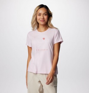 Pink Women Columbia Sloan Ridge™ Technical Graphic T Shirts | 11920223