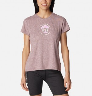 Pink Women Columbia Sloan Ridge™ Technical Graphic T Shirts | 50969642