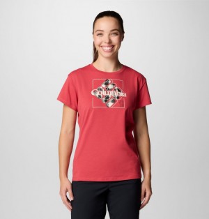 Red Women Columbia Sun Trek™ Technical Graphic T Shirts | 64823985