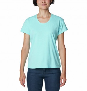 Turquoise Women Columbia Sun Trek™ Technical T Shirts | 48176286