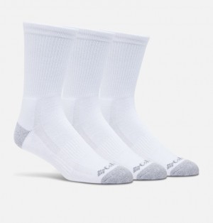 White Men Columbia Half Cushion Crew Socks | 66309446