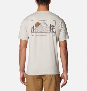 White Men Columbia Kwick Hike™ Technical Graphic T Shirts | 67941842