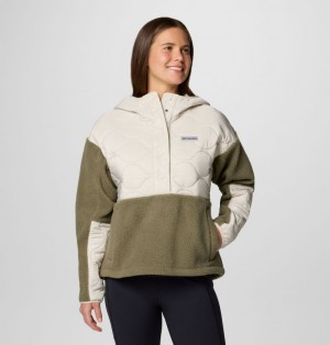 White Women Columbia Cloud Point™ Hooded Hybrid Fleece | 88966504