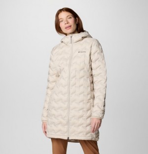 White Women Columbia Delta Ridge™ II Hooded Long Down Puffer Jacket | 76105461