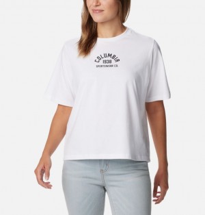 White Women Columbia North Cascades™ Relaxed T Shirts | 56060695