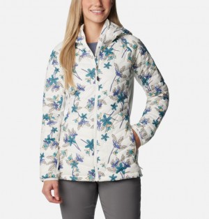 White Women Columbia Powder Lite™ Hybrid Hooded Puffer Jacket | 55621768