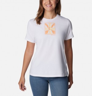 White Women Columbia Sun Trek™ Technical Graphic T Shirts | 21738409