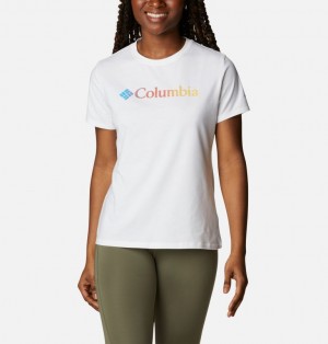 White Women Columbia Sun Trek™ Technical Graphic T Shirts | 97428563