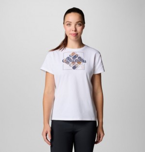 White Women Columbia Sun Trek™ Technical Graphic T Shirts | 97400019