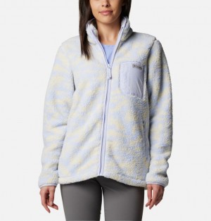 White Women Columbia West Bend™ II Printed Sherpa Fleece Jackets | 79945033