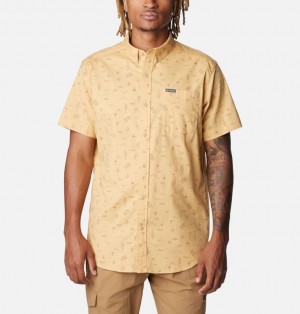 Yellow Men Columbia Rapid Rivers™ Printed Short Sleeve Shirts | 92511924