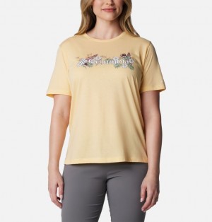 Yellow Women Columbia Bluebird Day™ Relaxed T Shirts | 34299204