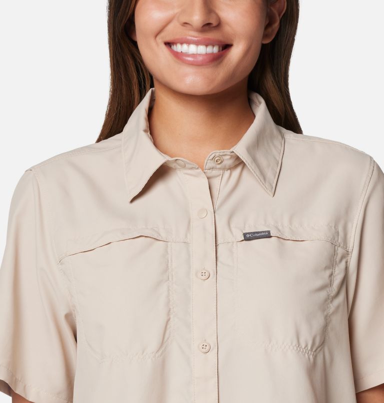 Beige Women Columbia Silver Ridge™ 3.0 Short Sleeve Hiking Shirts | 4184525