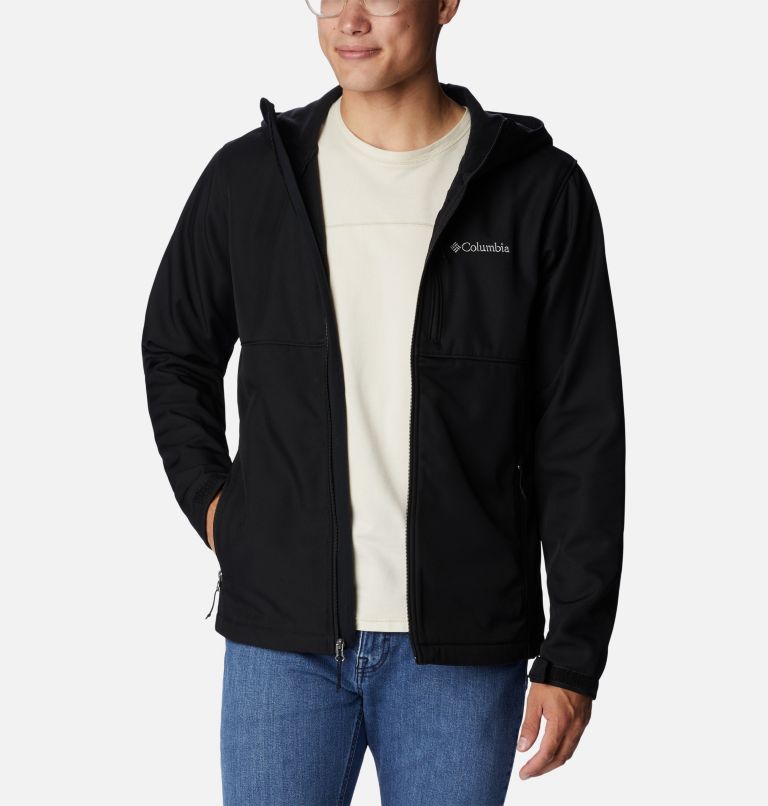 Black Men Columbia Ascender™ II Hooded Softshell Hiking Jackets | 23222934