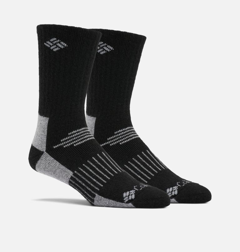 Black Men Columbia Cotton Casual Crew - 2 Pack Socks | 35759283