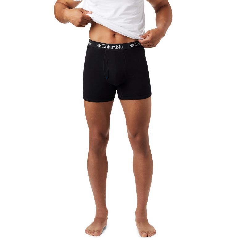 Black Men Columbia Cotton Stretch Boxer Briefs - 3 pack Briefs | 17446474