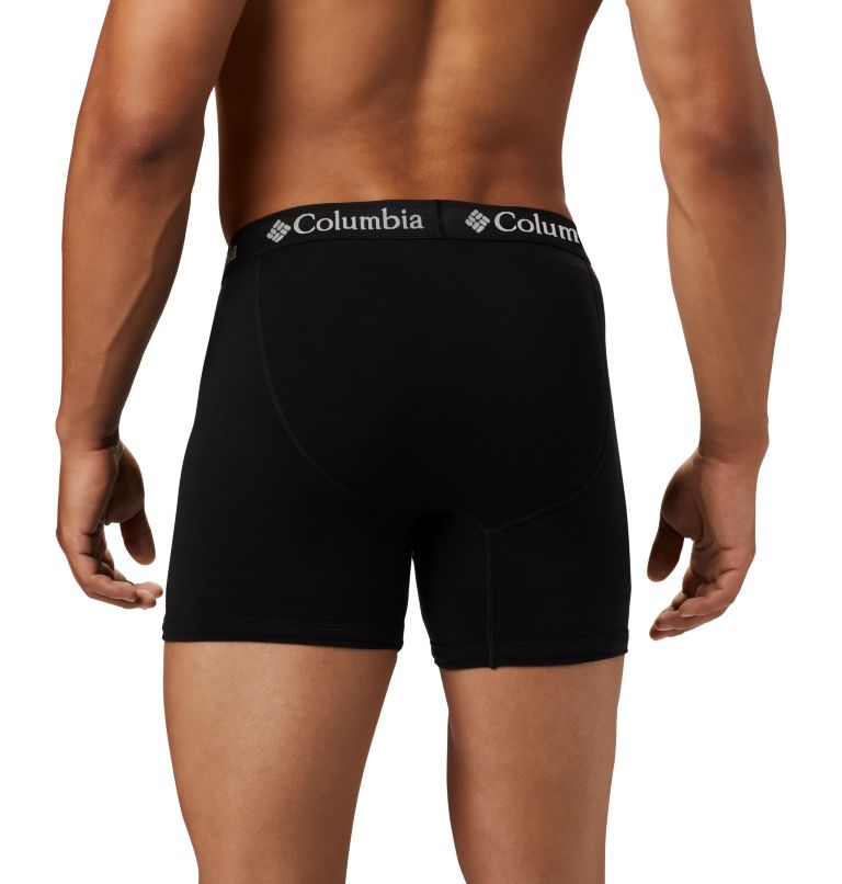 Black Men Columbia Cotton Stretch Boxer Briefs - 3 pack Briefs | 17446474