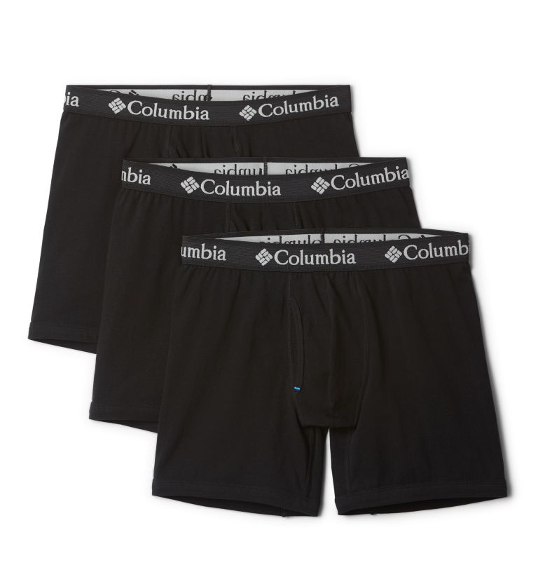 Black Men Columbia Cotton Stretch Boxer Briefs - 3 pack Briefs | 17446474