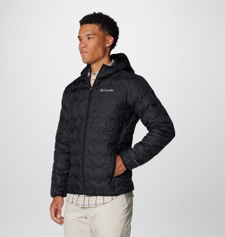 Black Men Columbia Delta Ridge Hooded Puffer Jacket | 86845748