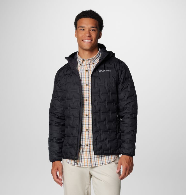 Black Men Columbia Delta Ridge Hooded Puffer Jacket | 86845748