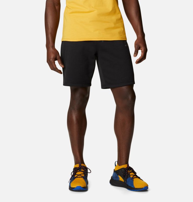 Black Men Columbia Logo Fleece Shorts | 62309133