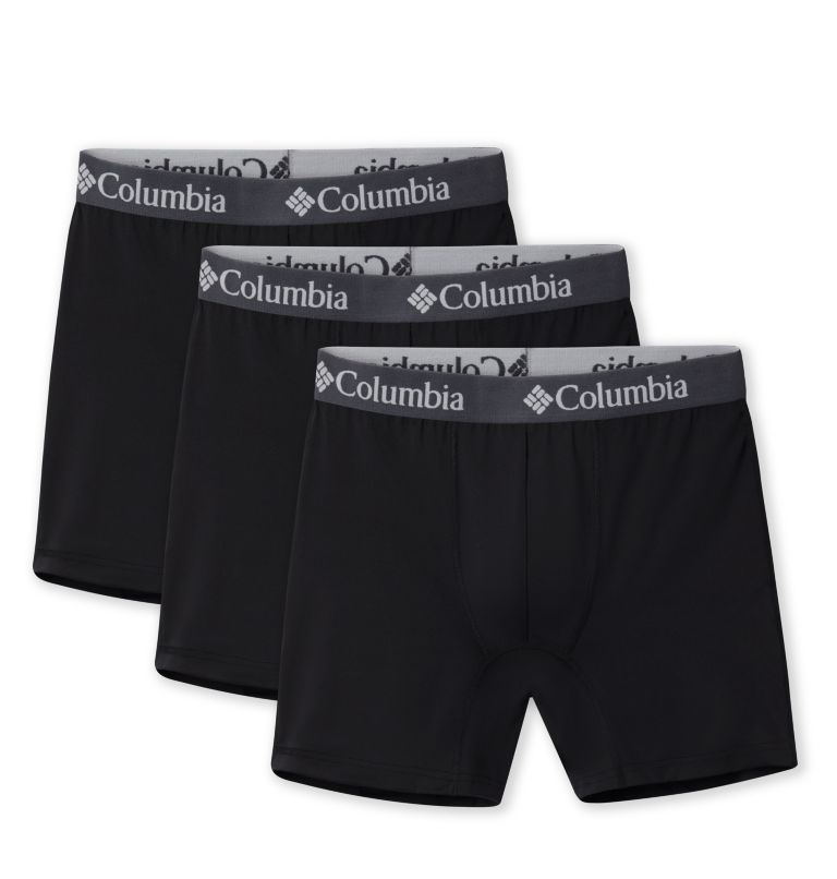 Black Men Columbia Poly Stretch Boxer Briefs - 3 Pack Briefs | 80504153