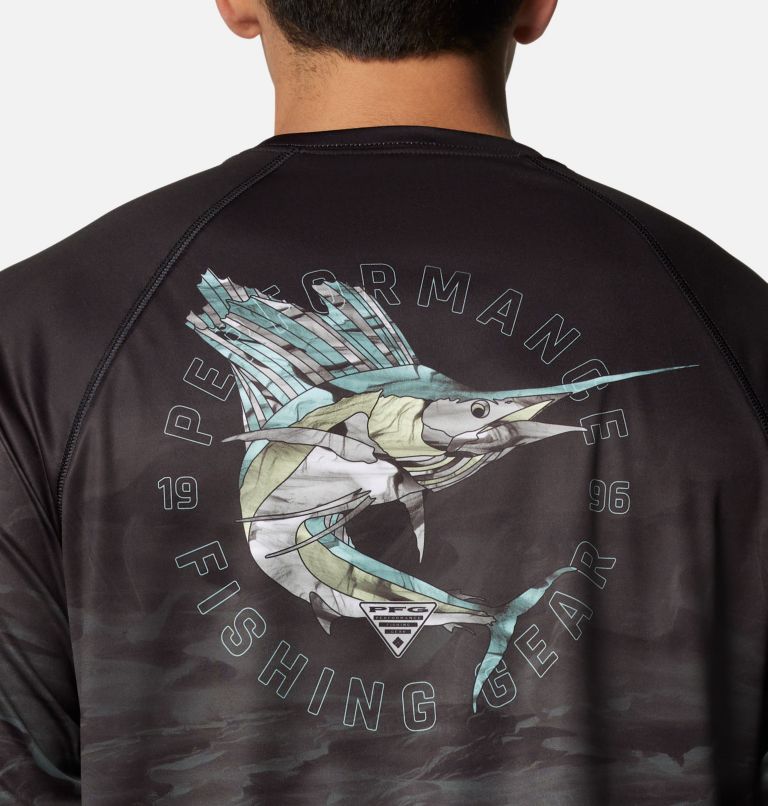 Black Men Columbia Super Terminal Tackle PFG™ Fish Flow Long Sleeve T Shirts | 75955776