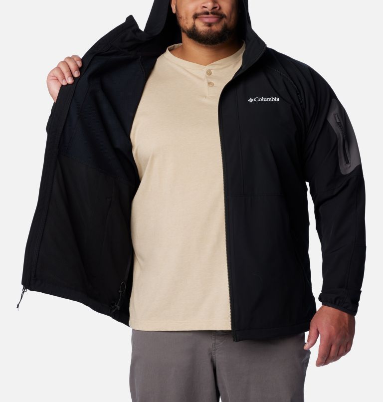 Black Men Columbia Tall Heights™ Hooded Softshell Extended Size Jackets | 73985216