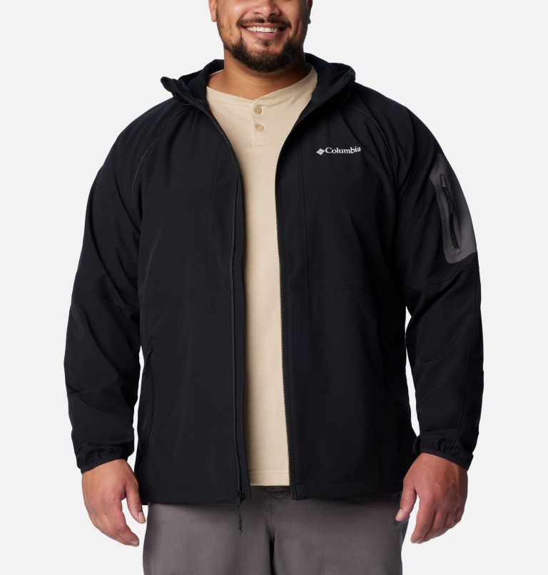 Black Men Columbia Tall Heights™ Hooded Softshell Extended Size Jackets | 73985216