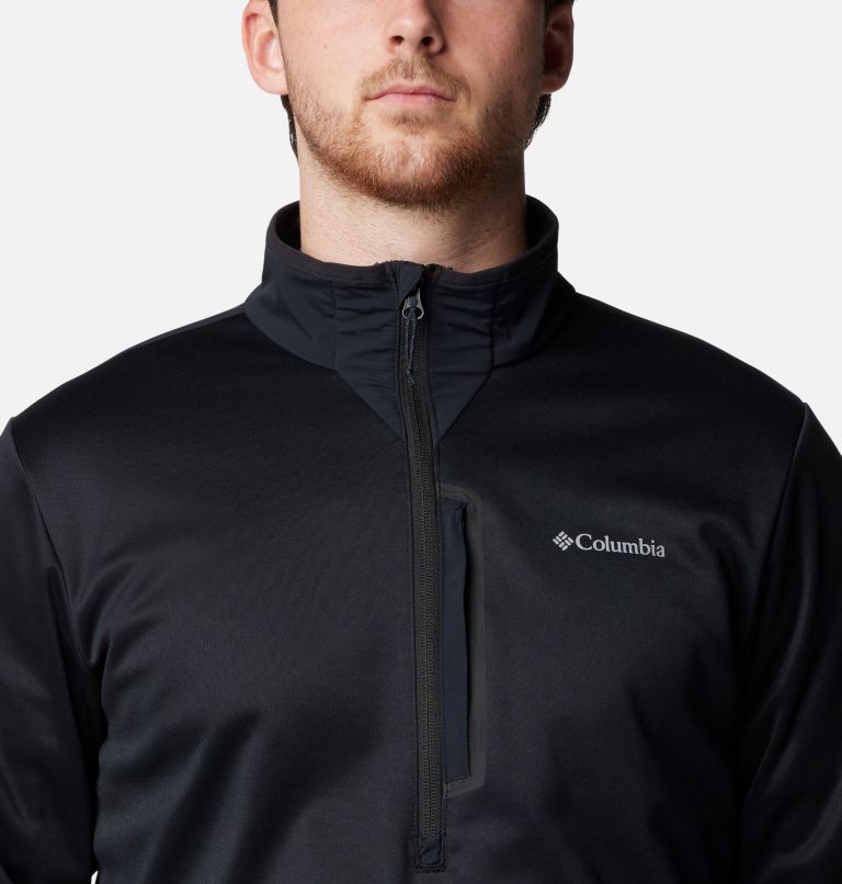 Black Men Columbia Tech™ Half Zip Fleece Jackets | 55299793