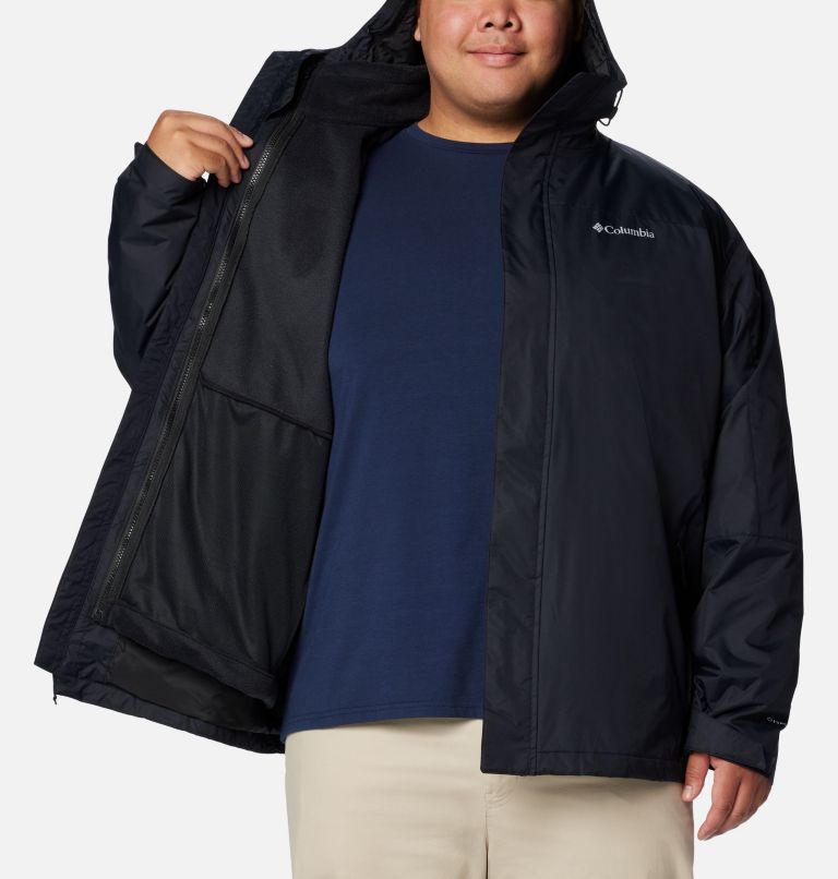 Black Men Columbia Tunnel Falls™ II 3-in-1 Waterproof Extended Size Jackets | 25810858