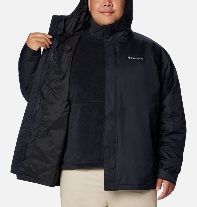 Black Men Columbia Tunnel Falls™ II 3-in-1 Waterproof Extended Size Jackets | 25810858