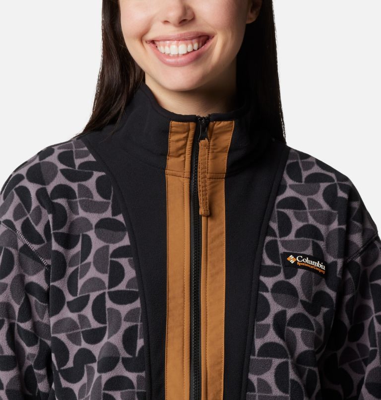 Black Women Columbia Back Bowl™ Printed Fleece Jackets | 27725276