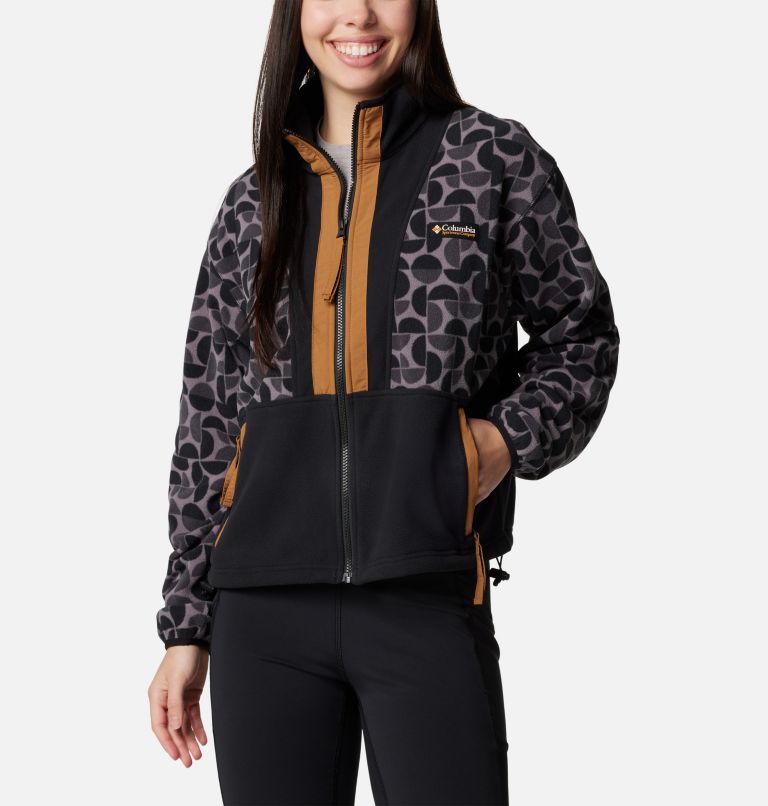 Black Women Columbia Back Bowl™ Printed Fleece Jackets | 27725276