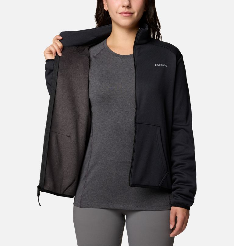 Black Women Columbia Col Hike Tech FZ Fleece Jackets | 97467190