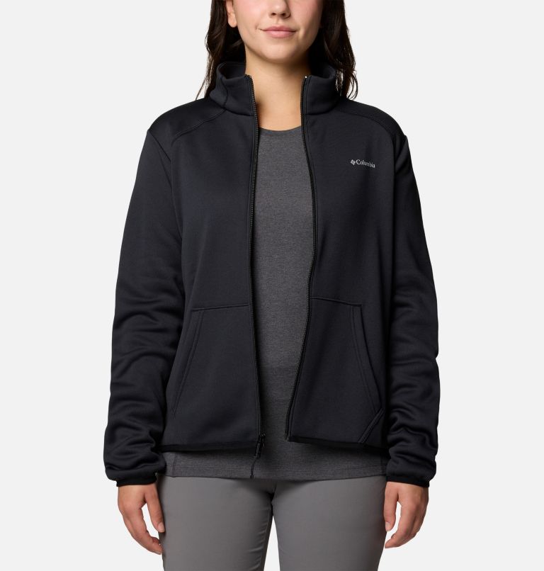 Black Women Columbia Col Hike Tech FZ Fleece Jackets | 97467190