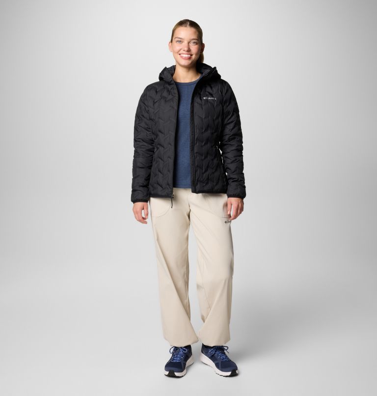 Black Women Columbia Delta Ridge™ II Down Hooded Puffer Jacket | 69854081