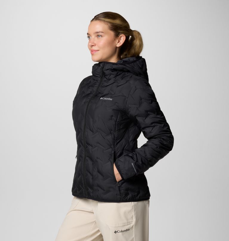 Black Women Columbia Delta Ridge™ II Down Hooded Puffer Jacket | 69854081