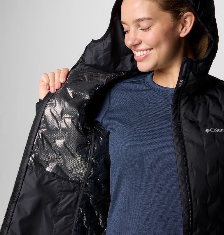 Black Women Columbia Delta Ridge™ II Down Hooded Puffer Jacket | 69854081