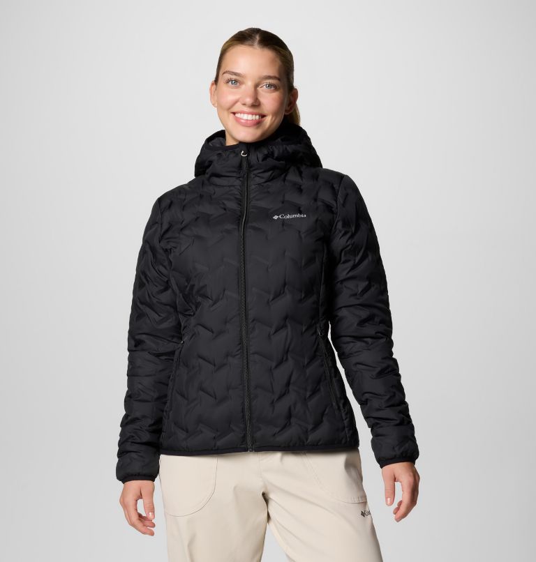 Black Women Columbia Delta Ridge™ II Down Hooded Puffer Jacket | 69854081